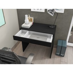 Mesa Para Computador/ Notebook C/ Gaveta Alexa Preto - AJL Móveis - 1