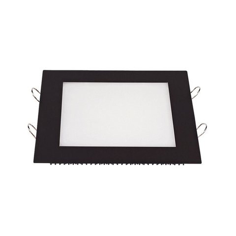 Painel de Led Taschibra Quadrado Lux de Embutir 18W Bivolt Preto 3000K Luz Amarela