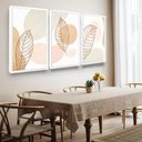 Ver imagem 2 de Trio Quadro Decorativo Sala Quarto Folhas Abstrato