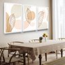 Trio Quadro Decorativo Sala Quarto Folhas Abstrato - 2