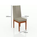 Ver imagem 4 de Conjunto Sala de Jantar Mesa 6 Cadeiras Madeira Maciça Vidro e MDF Safira Marrom