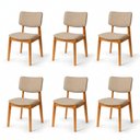 Ver imagem 1 de Kit 6 Cadeira de Jantar Madeira Maciça Manuela Estofada Premium Ergonomica Confortável Di Franco
