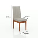 Ver imagem 4 de Conjunto Sala de Jantar Mesa 160x90cm Tampo Vidro/MDF com 6 Cadeiras Safira Marrom/Caramelo/Bege Claro