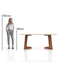 Ver imagem 5 de Conjunto Sala de Jantar Mesa 160x90cm Tampo Vidro/MDF com 6 Cadeiras Safira Marrom/Caramelo/Bege Claro