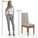 Ver imagem 6 de Conjunto Sala de Jantar Mesa 160x90cm Tampo Vidro/MDF com 6 Cadeiras Safira Marrom/Caramelo/Bege Claro