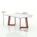 Ver imagem 3 de Conjunto Sala de Jantar Mesa 160x90cm Tampo Vidro/MDF com 6 Cadeiras Safira Marrom/Caramelo/Bege Claro