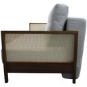 Ver imagem 2 de Sofá Cama Lucerna Cor Cinza com Base Madeira Cor Amendoa e Palha Natural 201 Cm - 68533