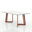 Ver mais imagens de Conjunto Sala De Jantar Mesa 160X90Cm Tampo Vidro/Mdf Com 6 Cadeiras Safira