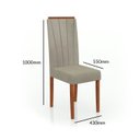 Ver imagem 4 de Conjunto Sala de Jantar Mesa 160x90cm Tampo Vidro/MDF com 6 Cadeiras Safira Marrom/Caramelo/Castor