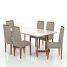 Conjunto Sala De Jantar Mesa 160X90Cm Tampo Vidro/Mdf Com 6 Cadeiras Safira  - 2
