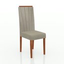 Ver imagem 7 de Conjunto Sala de Jantar Mesa 160x90cm Tampo Vidro/MDF com 6 Cadeiras Safira Marrom/Caramelo/Castor