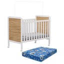 Ver imagem 1 de Berço Americano Cloe 2 em 1 Branco Brilho/amêndoa com Colchão Baby Physical - Móveis Peroba