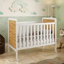 Ver imagem 2 de Berço Americano Cloe 2 em 1 Branco Brilho/amêndoa com Colchão Baby Physical - Móveis Peroba
