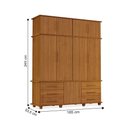 Ver imagem 3 de Guarda Roupa Casal Maia 9 Portas 6 Gavetas MDF Carvalho New Casah