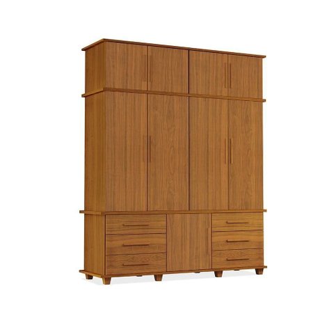 Guarda Roupa Casal Maia 9 Portas 6 Gavetas MDF Carvalho New Casah