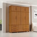 Ver imagem 2 de Guarda Roupa Casal Maia 9 Portas 6 Gavetas MDF Carvalho New Casah