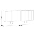 Ver imagem 3 de Aparador Buffet para Sala de Jantar 4 Portas 180cm Pés Industrial Alina N01 Cinamomo Champanhe -