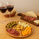 Ver imagem 6 de Jogo 10 Petisqueiras Bambu Redonda 25cm Lyor 5 Divisórias Tábua para Aperitivos Frios Restaurante