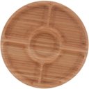Ver imagem 5 de Jogo 10 Petisqueiras Bambu Redonda 25cm Lyor 5 Divisórias Tábua para Aperitivos Frios Restaurante