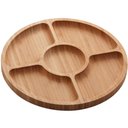 Ver imagem 1 de Jogo 10 Petisqueiras Bambu Redonda 25cm Lyor 5 Divisórias Tábua para Aperitivos Frios Restaurante