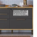 Ver imagem 5 de Cozinha Completa Modulada 100% MDF 7 Peças 14 Portas 6 Gavetas e Vidro 429cm Vicenza Espresso Móveis Cinza/Amêndoa/Chumbo