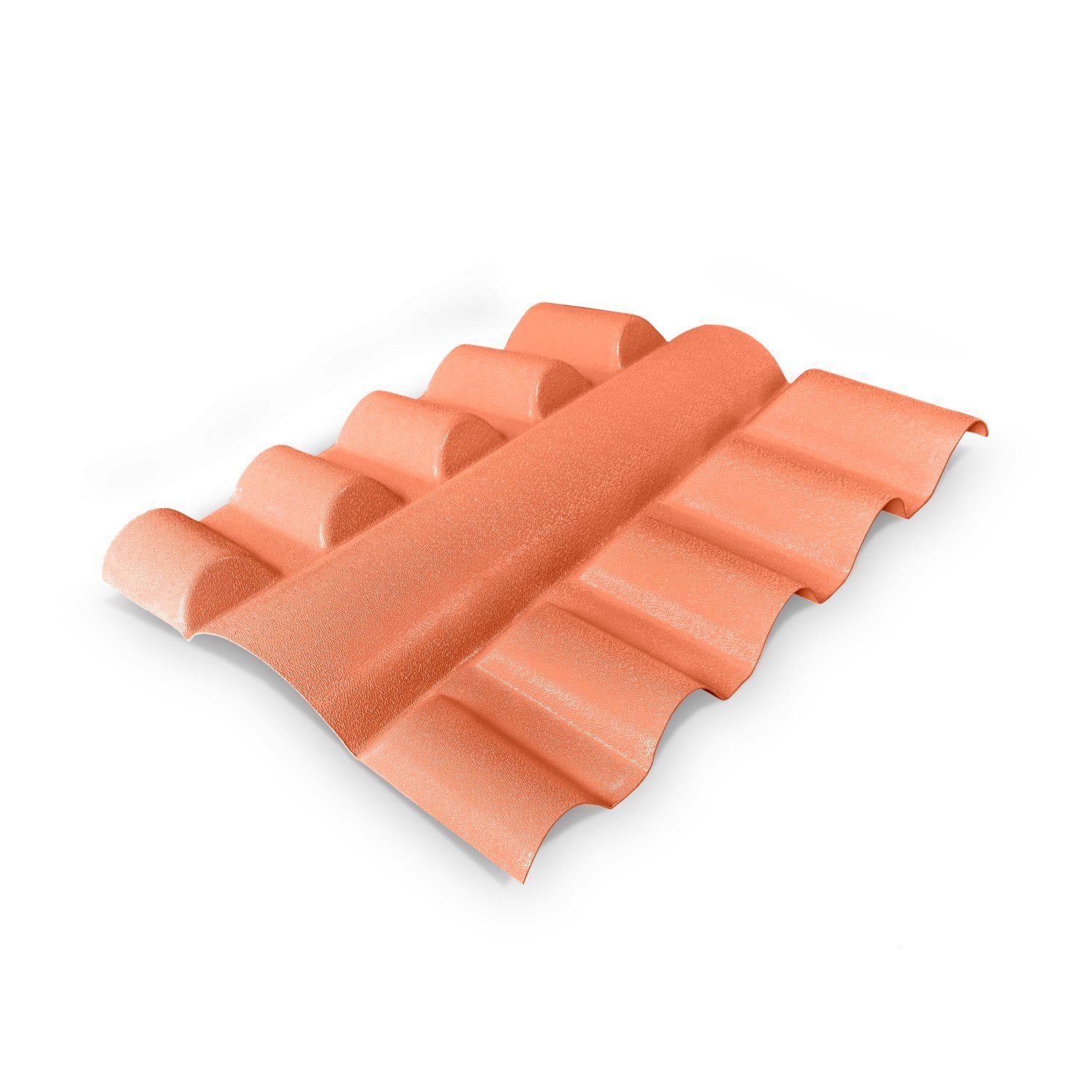 Cumeeira Central PVC Colonial 88cm Lux Telhas Laranja/Cerâmica