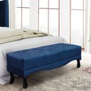 Ver imagem 2 de Puff Recamier Retrô Luis Xv Captonê para Quarto Vicenza 140cm Suede Azul Marinho S04 - D'Rossi