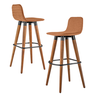 Kit 2 Banquetas Linea Base Madeira Cozinha Bar Bancada Alta:terracota/preto - 2