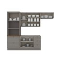 Ver imagem 5 de Cozinha Compacta 4 Peças 100% MDF com Torre Quente 2 Fornos Americana Cinza/Nature