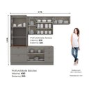 Ver imagem 4 de Cozinha Compacta 4 Peças 100% MDF com Torre Quente 2 Fornos Americana Cinza/Nature