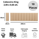 Ver imagem 5 de Cabeceira King Linho Bege Placa Modulada Estofada Ripada Adesiva