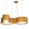 Lustre Pendente Orgânico Semi Cilindrico de Madeira Freijó - 100 cm - 5