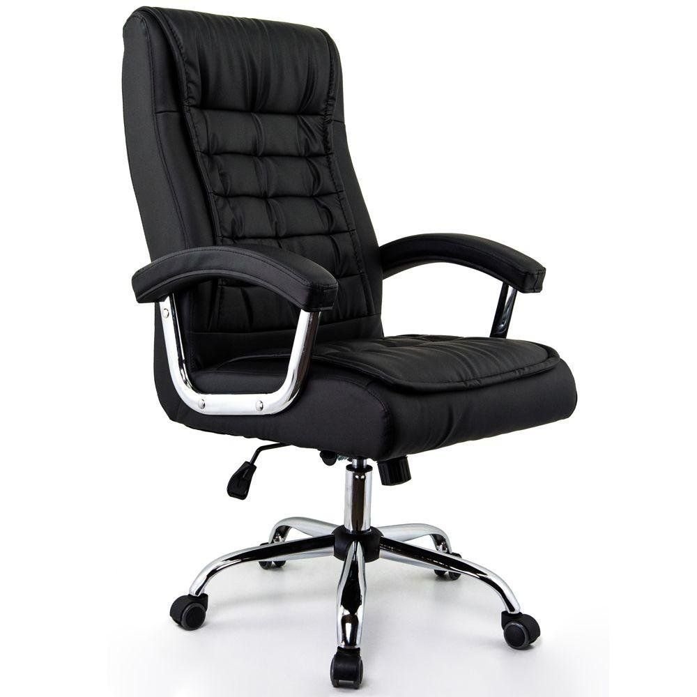 Cadeira de Escritório Presidente Giratória com Molas Ensacadas até 120kg Fox Office Preto