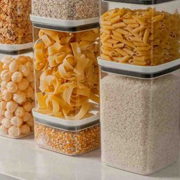 Pote Hermético Organizador 3,5 L Linha Block Natural ou - 4 Pote Hermético Organizador 3,5 L Linha Block Natural ou - 4