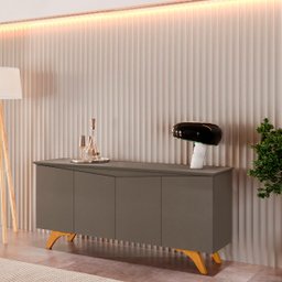 Buffet para Sala de Jantar 4 Portas Tampo Chanfrado Austria:Platinum - 2