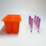 Forma de Picolé 12 Sorvetes Picoleteira Paleta Palito Laranja - 5