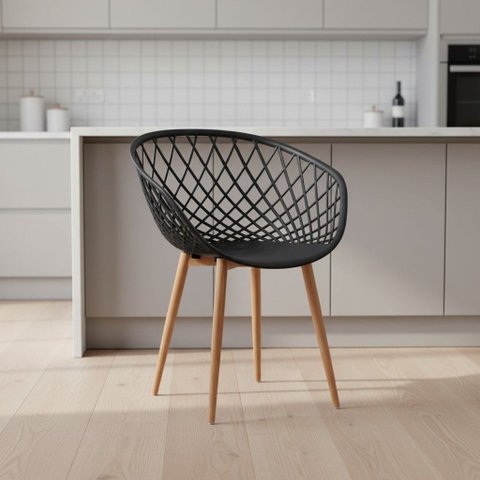 Cadeira Minimalista Base em Aço Monaco Fratini