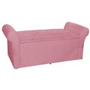 Ver imagem 2 de Calçadeira Recamier Baú Cancun Solteiro 90cm Suede Cores - DS Estofados - Rosa