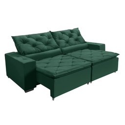 SOFÁ MONACO RETRATIL E RECLINAVEL 2,52 MTS SUEDE VERDE SD ESTOFADOS - 1