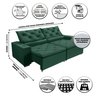 SOFÁ MONACO RETRATIL E RECLINAVEL 2,52 MTS SUEDE VERDE SD ESTOFADOS - 3