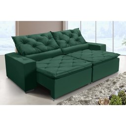 SOFÁ MONACO RETRATIL E RECLINAVEL 2,52 MTS SUEDE VERDE SD ESTOFADOS - 2
