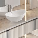 Ver imagem 3 de Cuba Banheiro Oval Ceramica de Sobrepor com Valvula, 60x37 Mx213 Cor:branco