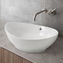 Ver imagem 2 de Cuba Banheiro Oval Ceramica de Sobrepor com Valvula, 60x37 Mx213 Cor:branco