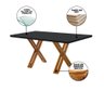 Mesa De Jantar Nadia 120X80 Linha Blend E Tampo Preto Base Em Madeira Maciça - Cor: Preto - 3