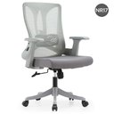 Ver imagem 2 de Cadeira Escritório Nr-17 Giratória Diretor Blm768d Blume Tela Mesh Cinza Base Rodizio Nylon