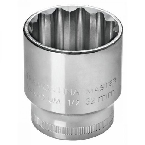Soquete Estriado 10 Mm Encaixe 1/2´´ com Acabamento Cromado
