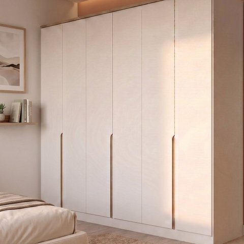Guarda Roupa Casal 100% MDF 6 Portas 4 Gavetas com Cabideiros e Prateleiras 240cm