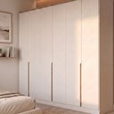 Ver imagem 1 de Guarda Roupa Casal 100% MDF 6 Portas 4 Gavetas com Cabideiros e Prateleiras 240cm
