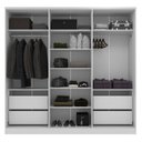 Ver imagem 4 de Guarda Roupa Casal 100% MDF 6 Portas 4 Gavetas com Cabideiros e Prateleiras 240cm