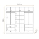 Ver imagem 3 de Guarda Roupa Casal 100% MDF 6 Portas 4 Gavetas com Cabideiros e Prateleiras 240cm